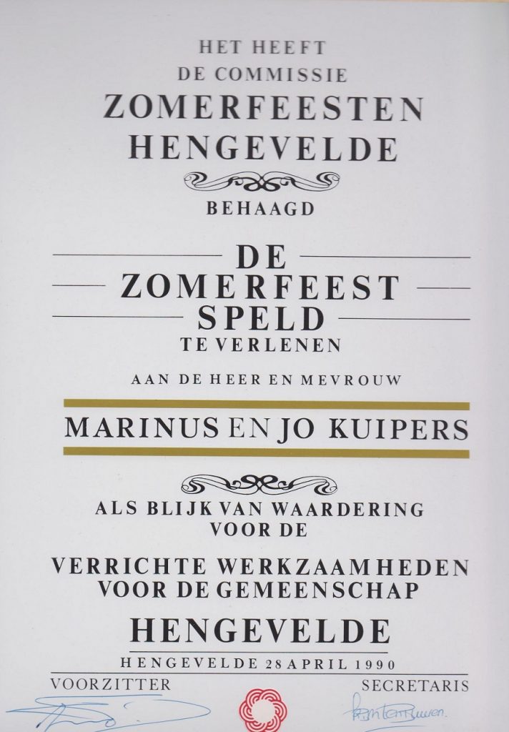 oorkonde marinus en jo kuiipers x