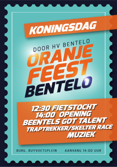 Oranjefeest poster afbeelding